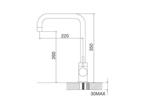Vòi đồng mạ Inox K123 BN 3 Kích thước của Vòi đồng mạ Inox K123 BN
