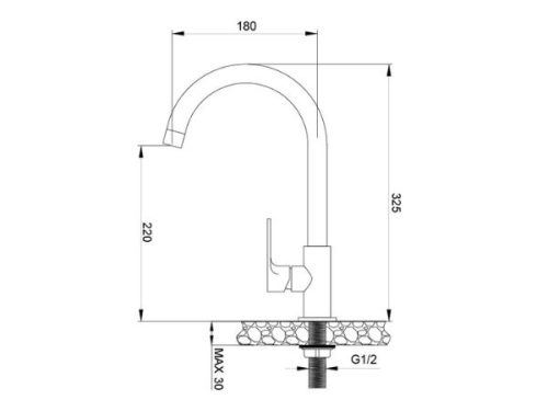 Kích thước của Vòi rửa bát Malloca K1603CL