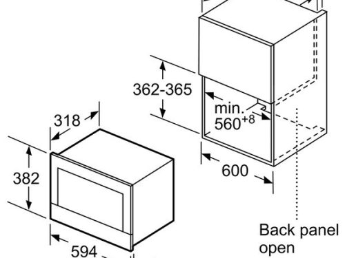 Kích thước Lò vi sóng Bosch BFL634GS1