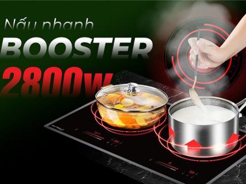 Chế độ Booster của bếp từ kết hợp hồng ngoại Eurosun EU-TE799Pro