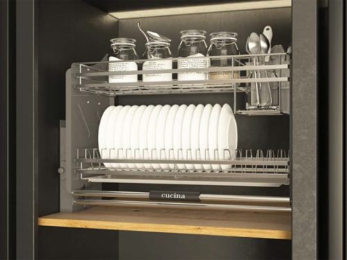 Rổ bát đĩa di động Cucina Lento 504.76.135 700mm Inox 304/ Xám