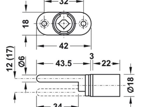 Khóa tủ 3 ngăn chìa sắt Hafele 234.98.611