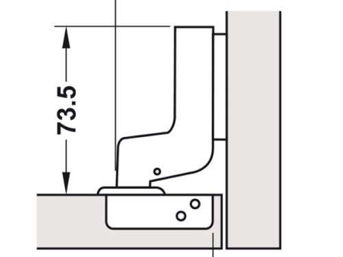 Bản lề lọt lòng Metalla SM 110° giảm chấn Hafele 315.11.752