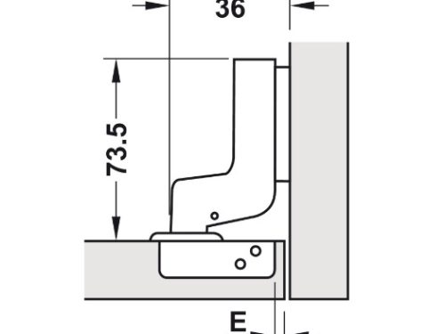 Bản lề Metalla SM không bật 110° lọt lòng Hafele 315.18.302 3 Kích thước của Bản lề Metalla SM không bật 110° lọt lòng Hafele 315.18.302