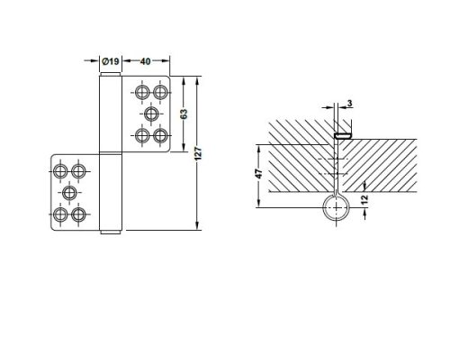 Bản lề nâng hạ 80Kg Hafele 926.13.903 3 Kích thước của Bản lề nâng hạ 80Kg Hafele 926.13.903