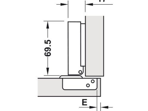 Bản lề trùm ngoài Metalla SM 110° giảm chấn Hafele 315.11.750 3 Kích thước của Bản lề trùm ngoài Metalla SM 110° giảm chấn Hafele 315.11.750
