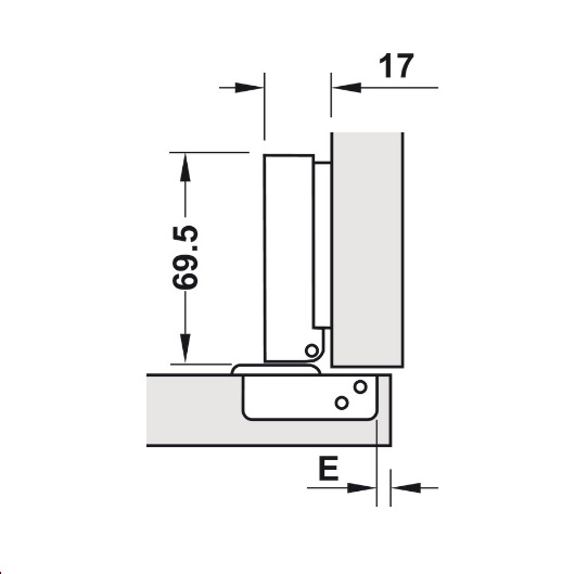 Kích thước của Bản lề trùm ngoài Metalla SM 110° giảm chấn Hafele 315.11.750 Kích thước của Bản lề trùm ngoài Metalla SM 110° giảm chấn Hafele 315.11.750
