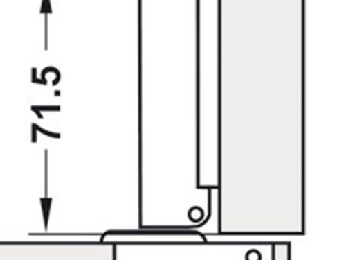 Bản lề trùm ngoài Metalla SM 95º Mini Hafele 311.04.440 3 Kích thước của Bản lề trùm ngoài Metalla SM 95º Mini Hafele 311.04.440