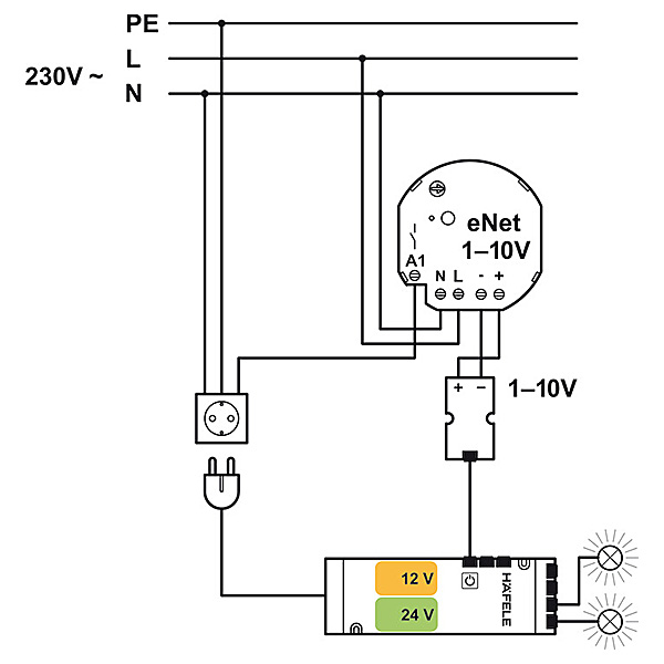 Bộ điều chỉnh sáng tối Hafele 833.89.144 Bộ điều chỉnh sáng tối Hafele 833.89.144