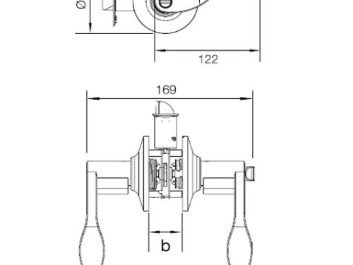 Bộ khóa tay nắm gạt cửa Toilet Hafele 489.10.198 3 Kích thước của Bộ khóa tay nắm gạt cửa Toilet Hafele 489.10.198