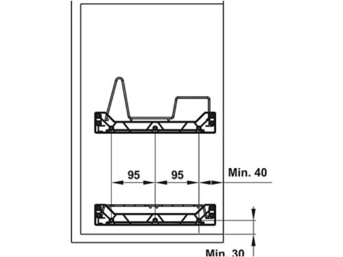 Bộ rổ bát đĩa Hafele Presto 544.40.013 800mm 3 Bộ rổ bát đĩa Hafele Presto 544.40.013 800mm