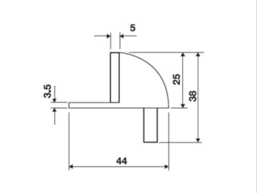 Chặn cửa gắn sàn màu đen Hafele 937.56.413 3 Kích thước của Chặn cửa gắn sàn màu đen Hafele 937.56.413