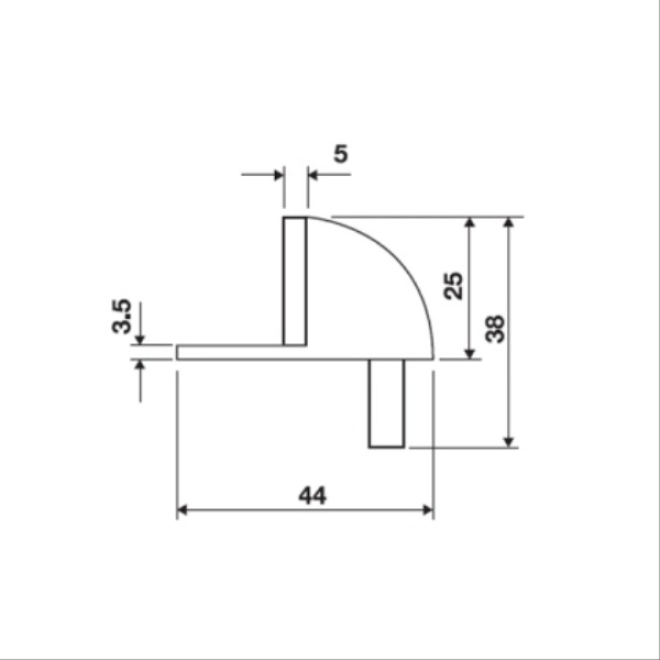Kích thước của Chặn cửa gắn sàn màu đen Hafele 937.56.413 Kích thước của Chặn cửa gắn sàn màu đen Hafele 937.56.413