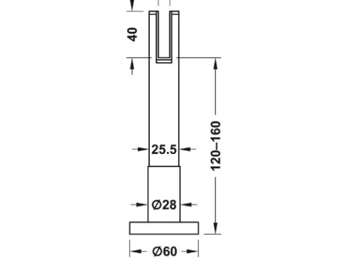 Chân đỡ nhà vệ sinh công cộng Hafele 988.98.120 3 Kích thước của Chân đỡ nhà vệ sinh công cộng Hafele 988.98.120