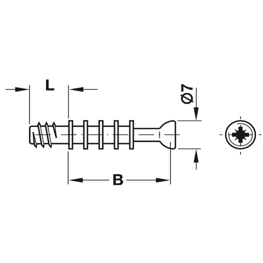 Kích thước của Chốt nối nhỏ ren M6 Hafele 262.28.642 Kích thước của Chốt nối nhỏ ren M6 Hafele 262.28.642