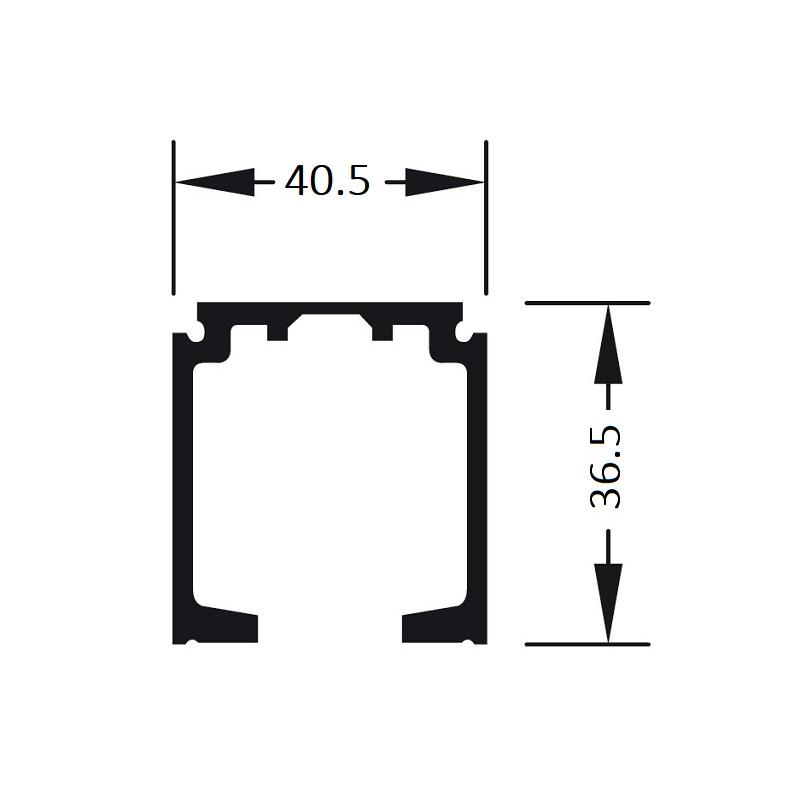 Kích thước của Ray trượt đơn dài 4000mm Hafele 941.62.761 Kích thước của Ray trượt đơn dài 4000mm Hafele 941.62.761