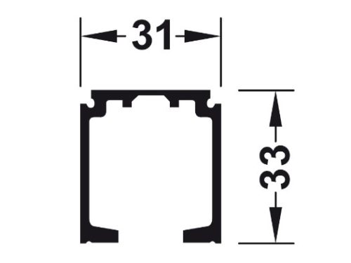 Ray trượt Hafele R31 x C33mm dài 4mét 940.43.942 3 Kích thước của Ray trượt Hafele R31 x C33mm dài 4mét 940.43.942