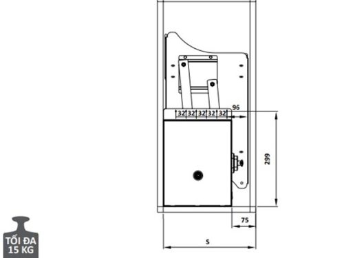 Rổ bát đĩa di động Cucina Lento 504.76.137 800mm Inox 304/ Xám 3 Kích thước của Rổ bát đĩa di động Cucina Lento 504.76.137 800mm Inox 304/ Xám