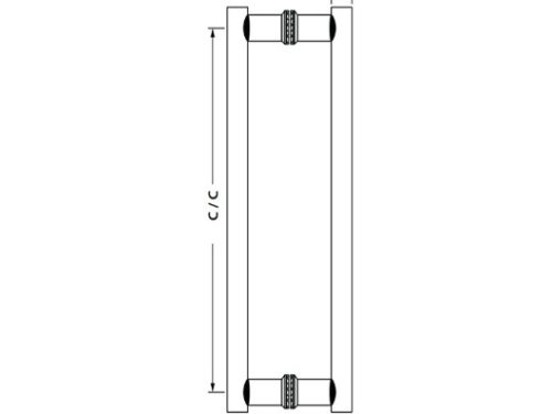 Kích thước của Tay nắm kéo chữ H dài 1200mm Hafele 903.08.506
