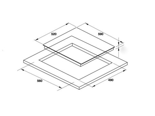Bếp từ Hafele 3 vùng nấu HC-I6030B 536.61.831 lắp âm 4 Kích thước Bếp từ Hafele 3 vùng nấu HC-I6030B 536.61.831