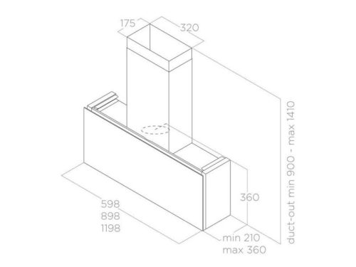 Máy hút mùi áp tường Elica RULES BL/F/120 PRF0163753 6 Kích thước máy hút mùi áp tường Elica RULES BL/F/120 PRF0163753