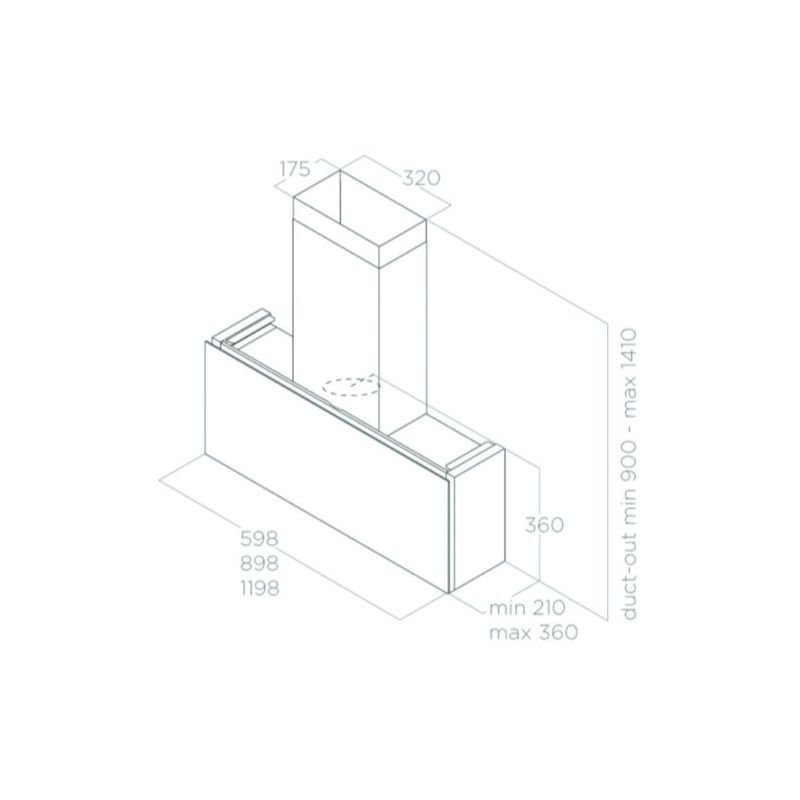 Kích thước máy hút mùi áp tường Elica RULES NAKED/F/120 PRF0163759 Kích thước máy hút mùi áp tường Elica RULES NAKED/F/120 PRF0163759