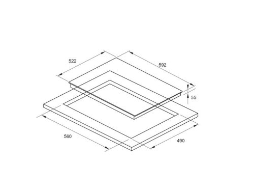 Thiết kế lắp đặt của bếp từ kết hợp hồng ngoại Fagor 3VFT-64AS lắp âm
