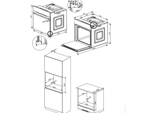 Lò nướng âm tủ 77L Fagor 8H-115BMsXA 3 Thiết kế lắp đặt của lò nướng âm tủ 77L Fagor 8H-115BMsXA