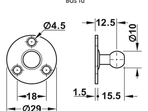 Pittong đẩy cánh tủ 80N Hafele 373.82.907 5 Bas tủ pittong đẩy cánh tủ 80N Hafele 373.82.907
