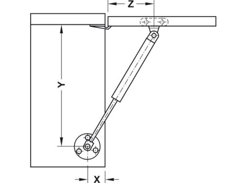 Pittong đẩy cánh tủ 80N Hafele 373.82.907 8 Lắp đặt pittong đẩy cánh tủ 80N Hafele 373.82.907