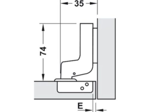 Kích thước bản lề lọt lòng Metalla SM 110° giảm chấn Hafele 315.06.752