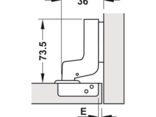 Kích thước bản lề lọt lòng Metalla SM DIY 110º Hafele 493.03.023