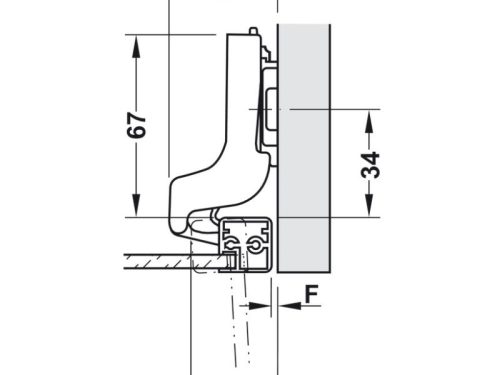 Kích thước bản Lề Metalla SM 110º Lọt Lòng Hafele 315.26.712