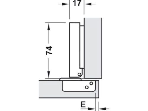 Bản lề trùm ngoài Metalla SM 110° giảm chấn Hafele 315.06.750 3 Kích thước bản lề trùm ngoài Metalla SM 110° giảm chấn Hafele 315.06.750