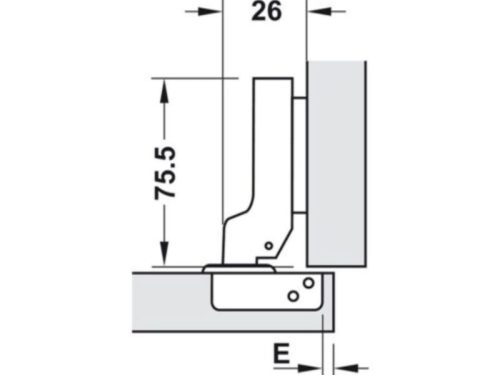 Bản lề trùm nửa Metalla SM 110° giảm chấn Hafele 315.06.751 3 Kích thước bản lề trùm nửa Metalla SM 110° giảm chấn Hafele 315.06.751