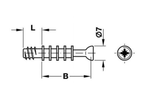Kích thước chốt nối nhỏ ren M6 Dài 11mm Hafele 262.28.624