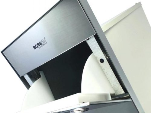 Vị trí đổ gạo thùng gạo gương nút nhấn BossEU BS300 Silver