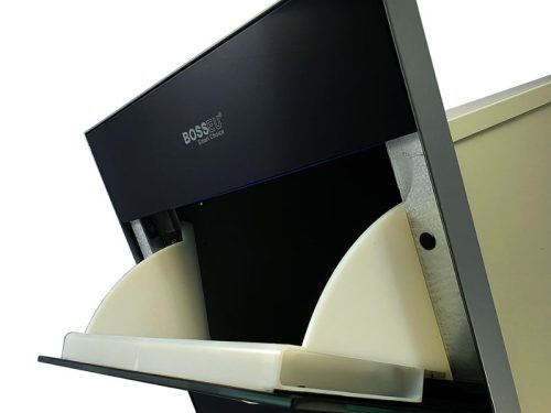 Vị trí đổ gạo thùng gạo gương nút nhấn BossEU BS300 Black