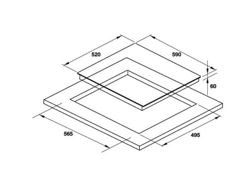 Bếp từ Hafele 3 vùng nấu HC-I6032B 533.09.901 lắp âm 4 Kích thước bếp từ Hafele 3 vùng nấu HC-I6032B 533.09.901 lắp âm