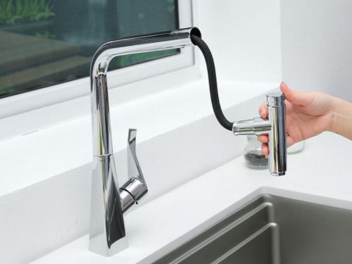 Hình ảnh vòi rửa bát nóng lạnh Kluger KLF0016C có dây rút