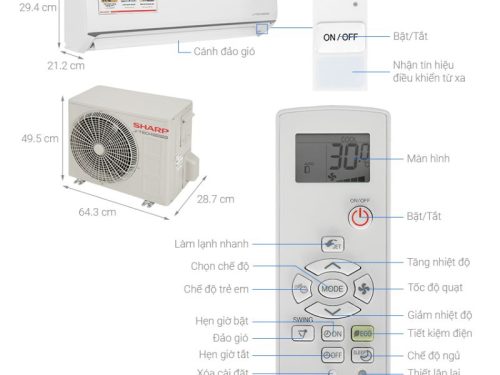Điều hoà Sharp 1 chiều Inverter AH-X10ZEW 2 Thông số điều hoà Sharp 1 chiều Inverter AH-X10ZEW