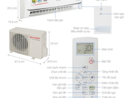 Điều hoà Sharp 1 chiều Inverter AH-X18ZEW 3 Thông số điều hoà Sharp 1 chiều Inverter AH-X18ZEW