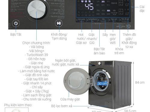 Máy giặt sấy LG giặt 11 kg - sấy 7 kg FV1411H3BA 6 chi tiet may giat say lg giat 11 kg say 7 kg fv1411h3ba