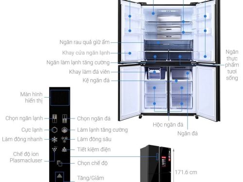 thong so tu lanh 4 canh 525 lit sharp sj fxp600vg bk