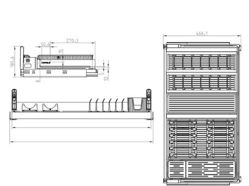 Kích thước Rổ Kéo Dưới Cho Xoong Nồi Dining Agent 700mm Hafele 545.14.308