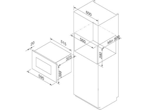 Lò vi sóng Malloca MW820ECO âm tủ 3 thong so lo vi song malloca mw820eco