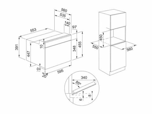 Lò vi sóng kết hợp nướng âm tủ FSM 45 MW XS 5 kich thuoc lo vi song ket hop nuong am tu fsm 45 mw xs