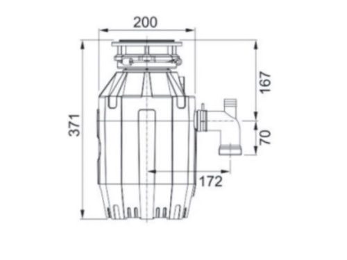 Thiết bị xử lý rác thải thực phẩm Franke TE-75 3 kich thuoc thiet bi xu ly rac thai thuc pham franke te 75