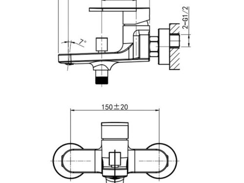 Bộ trộn nóng lạnh Hafele 589.69.114 2 Kích thước bộ trộn nóng lạnh Hafele 589.69.114