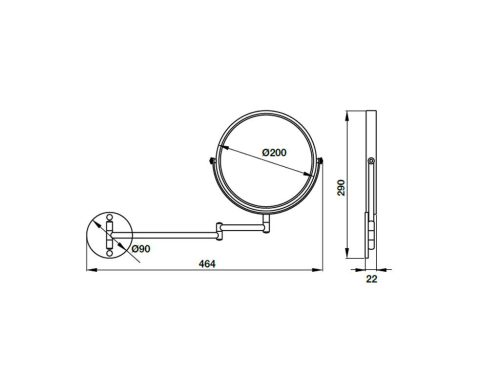 Gương phóng đại Hafele 983.24.062 3 Kích thước gương phóng đại Hafele 983.24.062